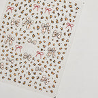 Autumn Winter Leopard Print Bow Nail Art Stickers 3D Thin Tough Nail Sticker Cute Bow Self Adhesive Nails Decorations Decals DIY