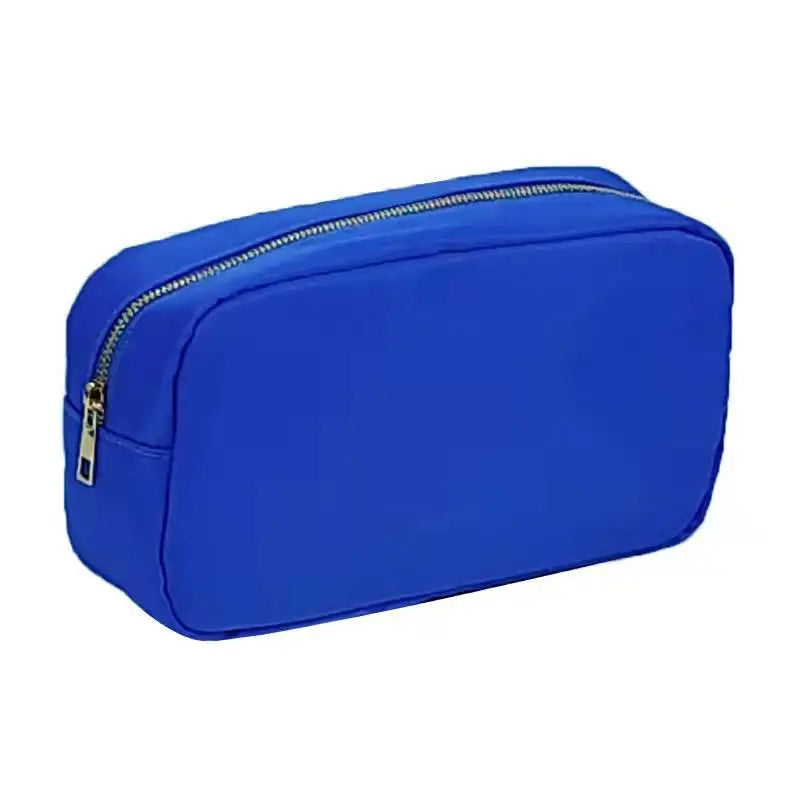 Letter Patch Custom Travel Cosmetic Bag Personalized Nylon Pouch Toiletry Bag Chenille Patch Makeup Toiletries Girl Cosmetic Bag
