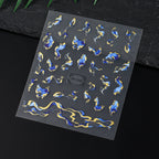 Nails Stickers Purple Blue Brown Ink Design Decals Gold Decorations Art Self-Adhesive Holographic Gel Slider Manicure Supplies