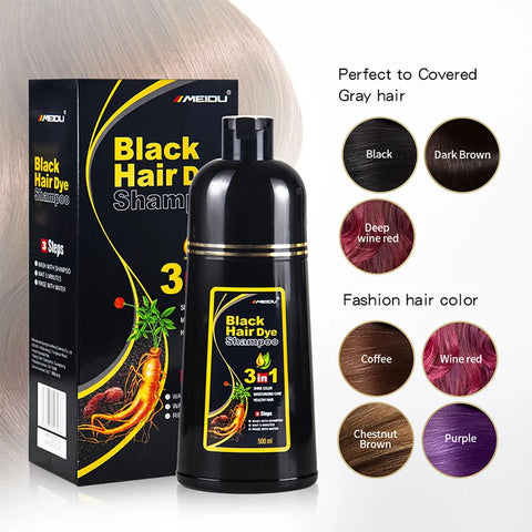 Hair Dye Shampoo 3 In 1 Instant Coloring Shampoo Natural Treatment For Hair Shampoo Large Capacity Head Shoulder Shampoo