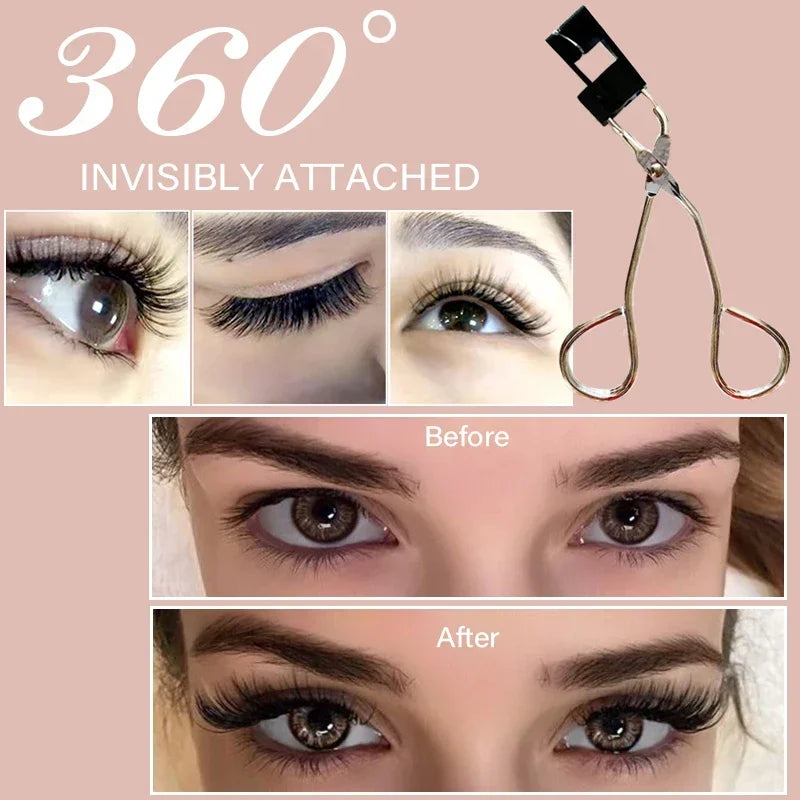 Portable Magnetic Eyelash Curler Clip Stainless Steel Magnetic Lashe Details Curling Applicator Natural Look Eyelash Makeup Tool
