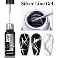 LILYCUTE 5ml Metallic Gel Polish Painting Liner Super Bright Gold Silver Mirror Gel Nail Polish Semi Permanent Lines French Nail