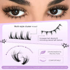 Lasvirey DIY Lashes Kit Fluffy Lash Clusters Kit Mixed Individual Eyelashes with Bottom Lashes Extension Cluster Lashes Makeup