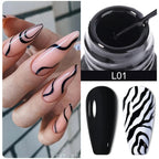 LILYCUTE 5ML Metallic Painting Liner Gel Nail Polish Super Bright Gold Silver Mirror Drawing Gel Semi Permanent Line French Nail