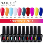 NAILCO 15ml 10pcs/Set Nude Colors Gel Nail Polish UV Gel Nail Polish Pink Nail Lakiery Esmalte Top Base Nail Art Design Vernis