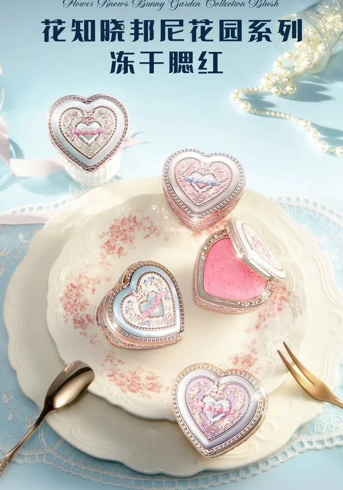 Flower Know Bunny Garden Embossed Blush Smooth Long-lasting All-Day Face Enhancing Makeup Blush Cream For Cheek