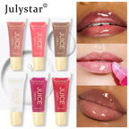 Julystar 6color Long lasting Moisturizing Mirror Lip Oil, Fruit Flavor, Pudding Lip Moisturizing, Water Radiant Lip Honey