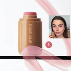 PAGE VINE Pocket Blush Stick Multi-Functional 6 Colors Lip & Cheek Highlighter Waterproof Natural Glow Balm