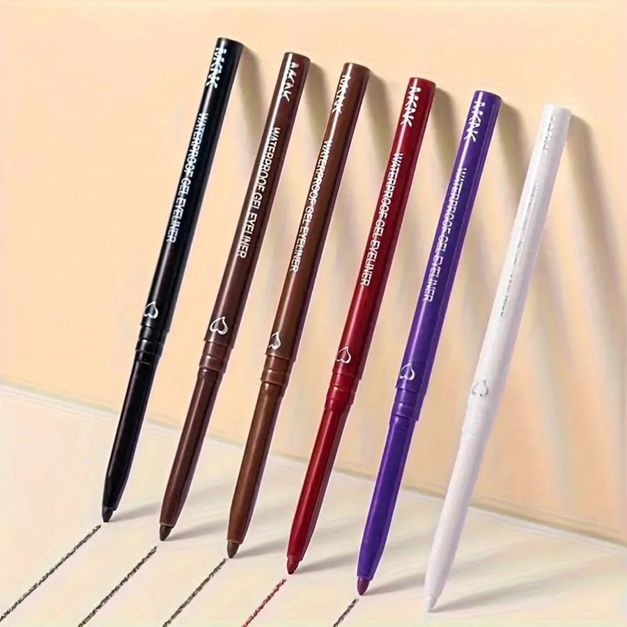 2 In 1 Eyeliner Lip Liner Gel Pencil Waterproof Long-lasting White Black Brown Easy Wear Eyeliner Makeup For Eyes 6 Colors Optio