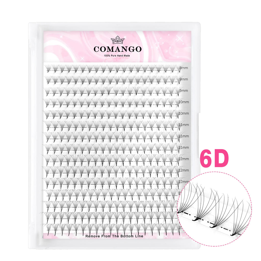 CoMango Wispy Pointy Base Premade Russian Volume Fans 3D 6D 10D 12D 14D 16D Lashes Extension 300 Fans False Mink Eyelashes