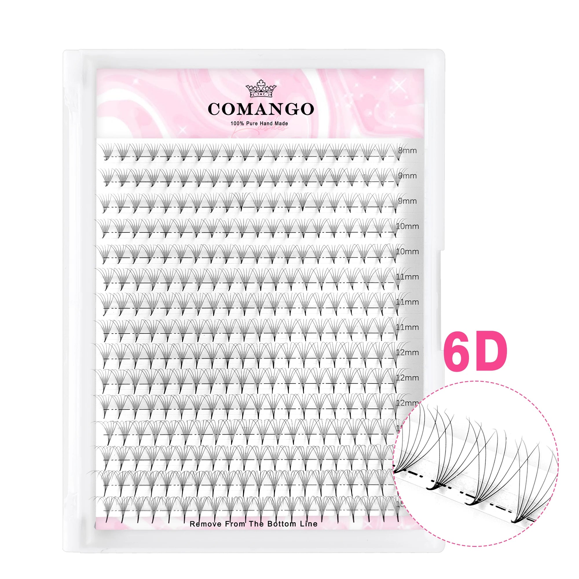 CoMango Wispy Pointy Base Premade Russian Volume Fans 3D 6D 10D 12D 14D 16D Lashes Extension 300 Fans False Mink Eyelashes