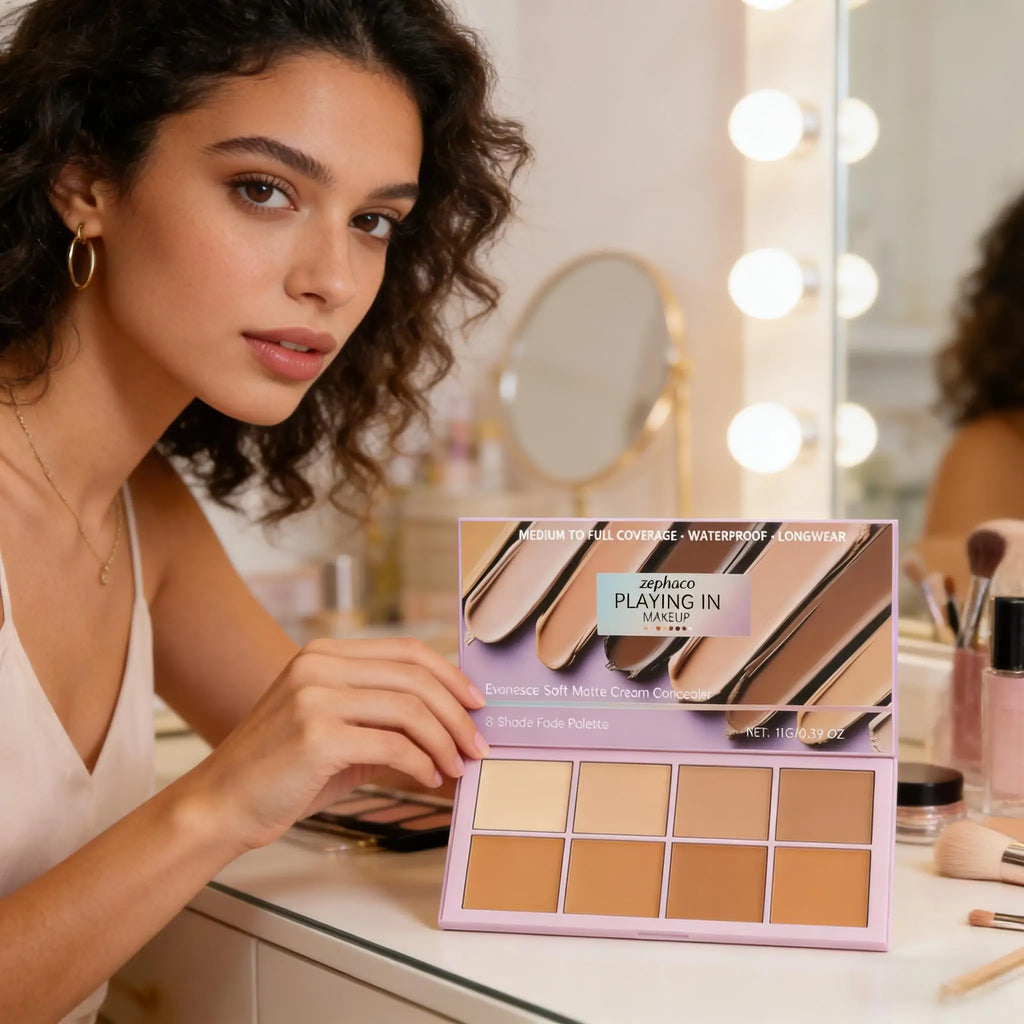 8-Color Concealer Palette Professional Coverage for Dark Circles Blemishes Acne Matte Brightening Long-Lasting Foundation Makeup
