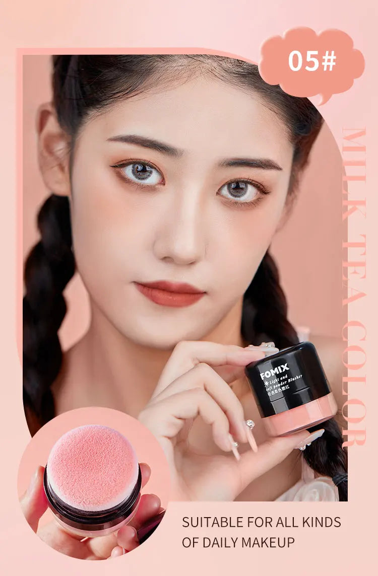FOMIX Loose Powder Air Cushion Blush Long Last High Pigment Soft Misty Matte Face Blusher Natural Colors For Cheek
