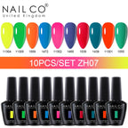 NAILCO 15ml 10pcs/Set Nude Colors Gel Nail Polish UV Gel Nail Polish Pink Nail Lakiery Esmalte Top Base Nail Art Design Vernis