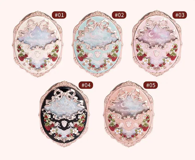 Flower Knows Strawberry Rococo Series Embossed Blush Fine Powder Makeup Smooth Long-Lasting Blusher Face Enhancing Makeup Color