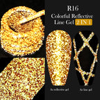LILYCUTE 5ML Metallic Painting Liner Gel Nail Polish Super Bright Gold Silver Mirror Drawing Gel Semi Permanent Line French Nail