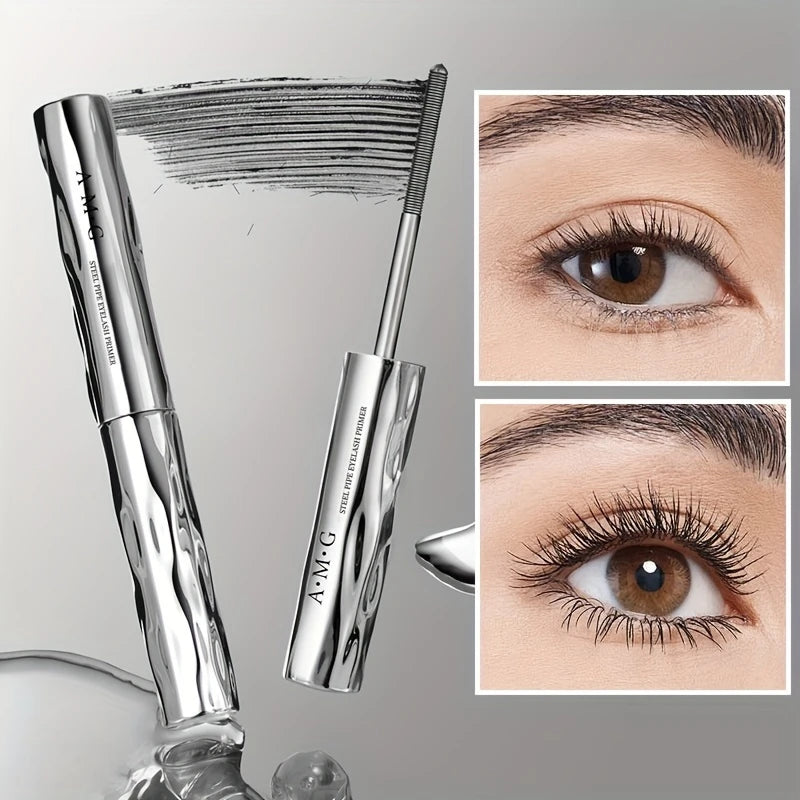 Steel Tube Mascara - Volumizing & Lengthening 3D Curling Eyelash Iron Mascara,Smudge-Proof Lasting Lashes Primer Makeup Beginner