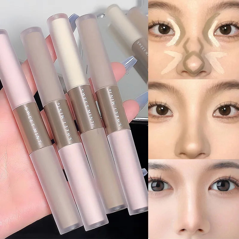 SWEETMINT Double-Ended Liquid Contour Stick - Highlight & Shadow, Long-Lasting, Easy to Use, Natural Finish
