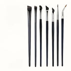 7 combination precision detail makeup brushes, eyeliner and eyebrow brush sets, with ultra-thin eyebrow and lower eyelid brushes