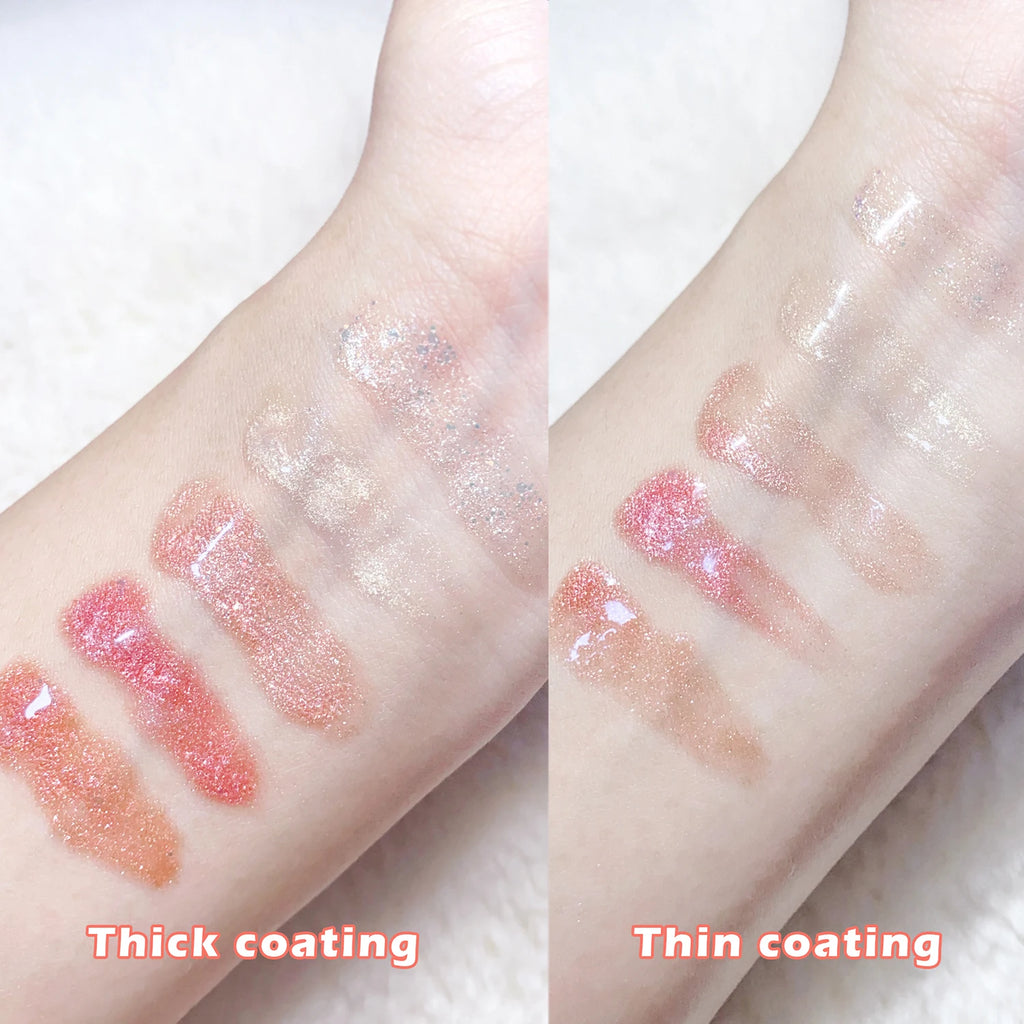Sweet sparkling lip glaze mirror lip shine light lip gloss transparent lip gloss water gloss pure desire