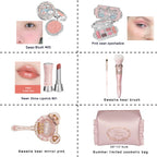 Flower Knows Swan Ballet Collection 6 Color Palette Embossed Blush Shine Lipstick Fairy Tale Ballet Makeup Gift Set