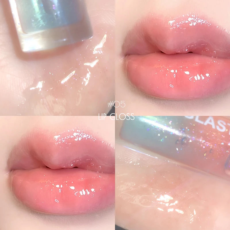 6 Color Mirror Lip Glaze Water Transparent Jelly Gloss Water Light Bright And Durable Natural Moisturizing
