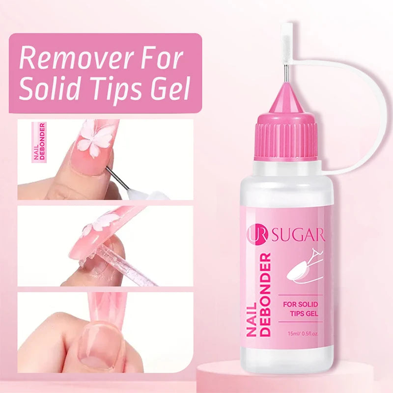 15ml wear nail needle tube nail polish remover solid patch glue UV jelly glue fast nail polish remover gentle and non-irritating