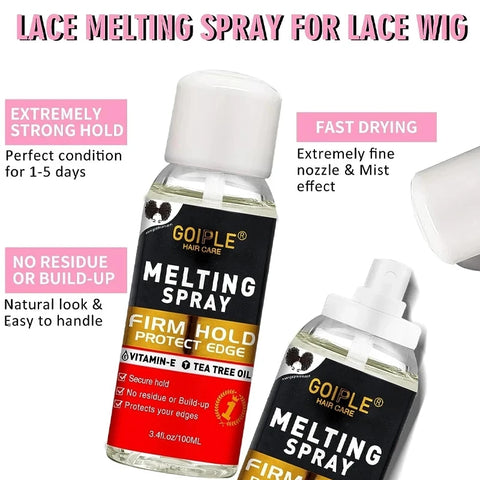 GOIPLE Melting Spray Glue for Lace Front Wig Tint Mousse Foam Waterproof Hair Extension Bond Adhesive Wax Stick Edge Control Gel