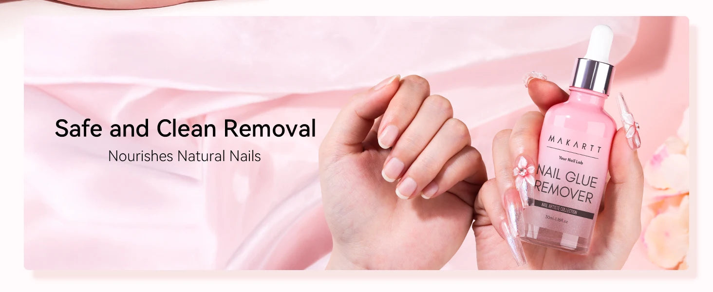 Makartt Super Strong Nail Glue and Glue Remover ,Quick Glue Debonder | Easy Removal with a Dropper Applicator For Press On Nails