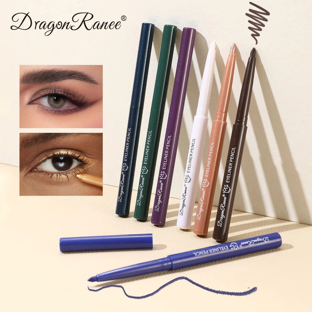 1Pc Ultra-fine Matte Smooth Waterproof Green Purple Eyeliner Gel Pencil Pearlescent White Eyeliner Easy Wear Eyeliner Pen Makeup