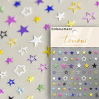 1PC 5D Korean Bronzing Nail Stickers Japanese Gold Silver Star Moon Luxury DIY Nail Art Decoration Decals Manicure Accessories