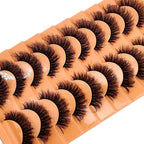 10 pairs of Russian striped eyelashes fluffy artificial mink eyelashes 3D fake eyelashes Russian curly eyelashes fake eyelashes