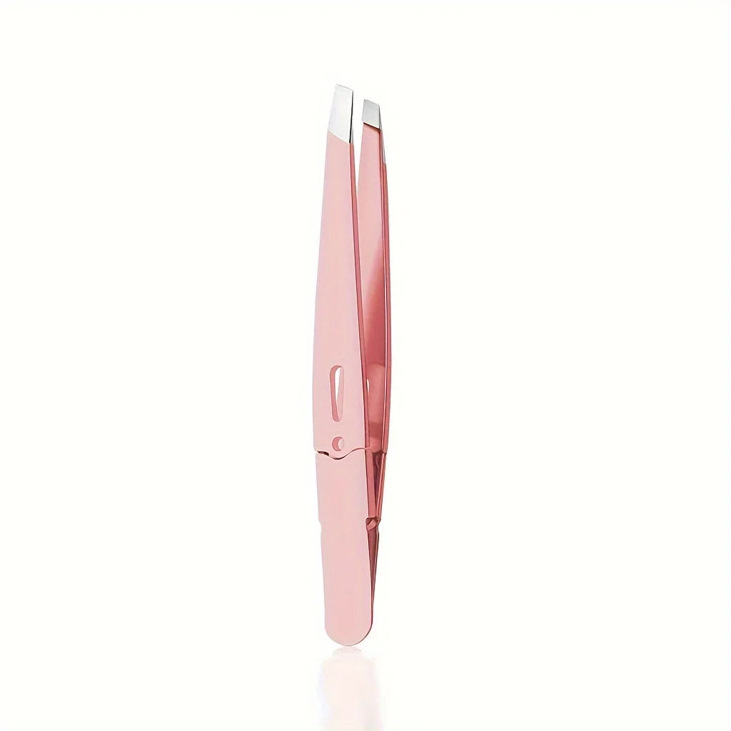 Stainless Steel Eyebrow Tweezers Slant Tip Precision Tip for Eyebrow Hair Removal Facial Hair Blackheads & Splinters Removal