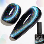 PUENTE 7.5ML Blue Laser Cat Magnetic Gel Nail Polish Sparkling Holographic Rainbow Cat Eye Gel Soak Off UV/LED Nail Art Varnish