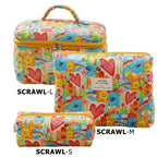 1pcs Cute Quilted Cotton Makeup Bag Women Zipper Cosmetic Organizer Cloth Handbag Box Shape Portable Toiletry Case for Girls