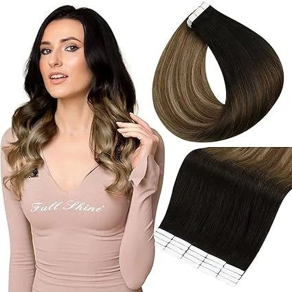 Full Shine Tape In 100% Remy Human Hair Straight Double Sided Blonde Comfortable Silky Natural Tape ins For Women