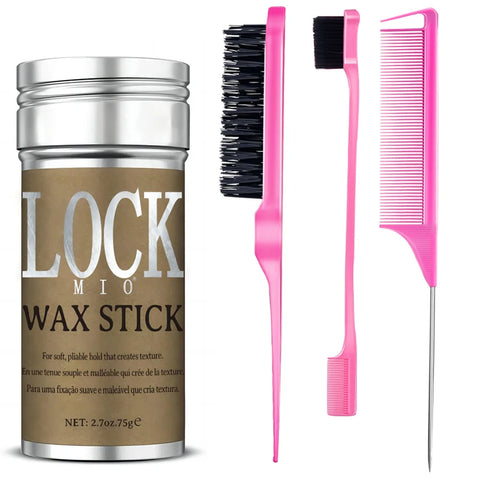 LOCKMIO Hair Wax Stick for Women and Kids Long Lasting Hold Pomade Control Broken Frizz Flyaway Styling Wax for Natural Wigs