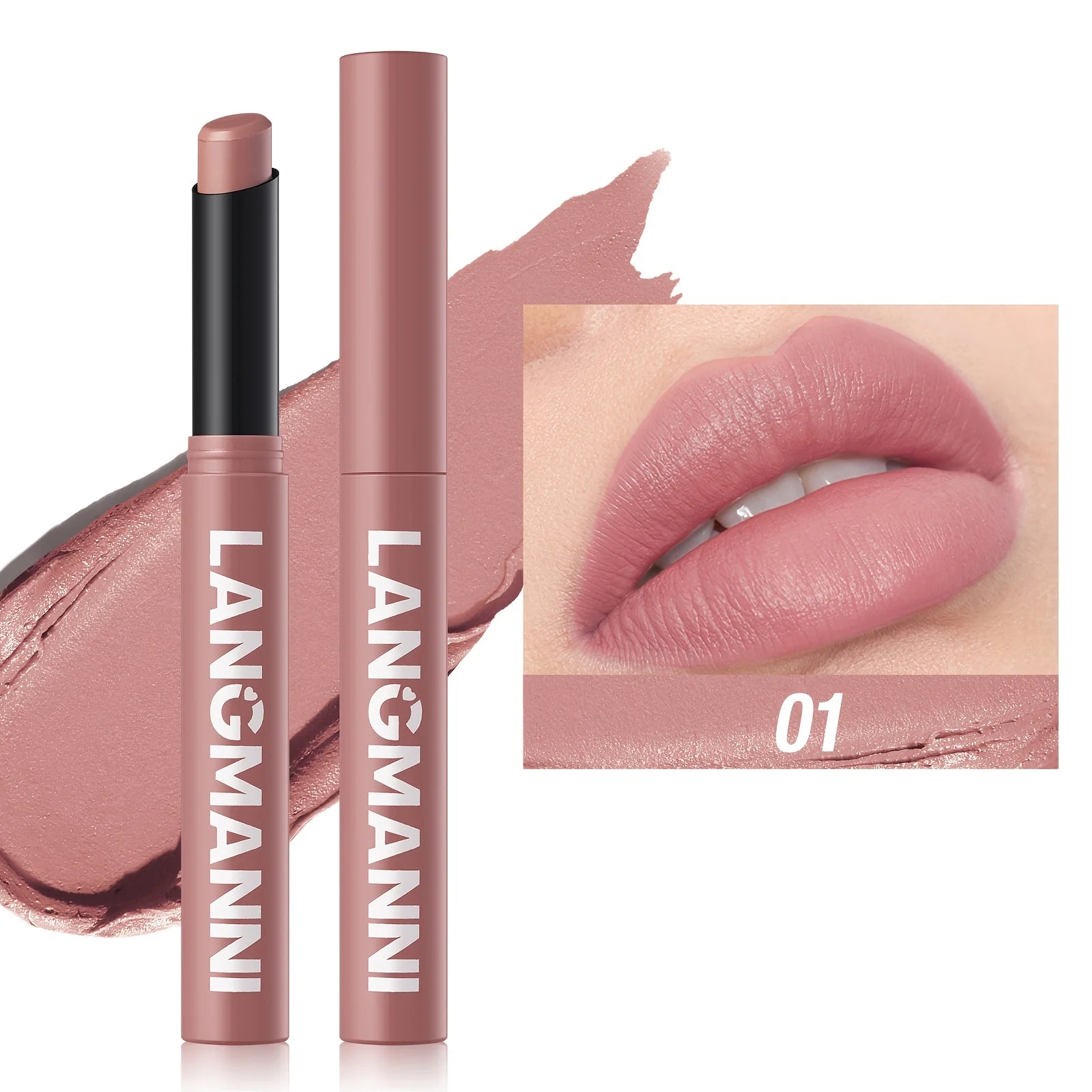 Highly Pigmented Long-Lasting Matte Lipstick Crayon - Available In Berry, Coral, Pink, And Red Shades