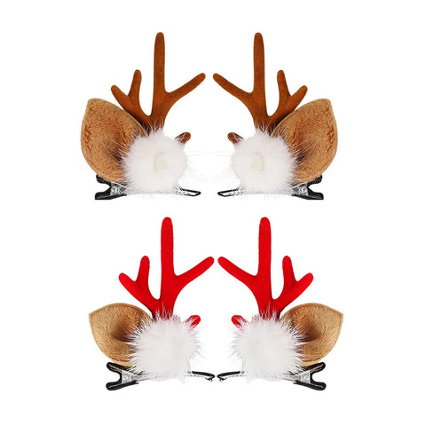 1 Pair Christmas Antler Hair Clips,Christmas Hair Decoration for Children,Deer Ear Headbands,Adult Headwear Hair Accessories